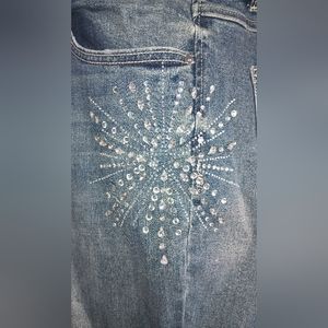 INC denim jeans with bling! 16 reg. Fit. Skinny leg. Crop. mid rise.